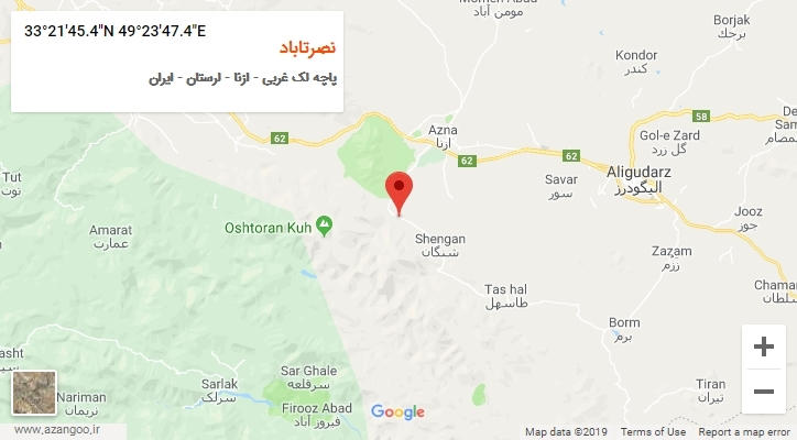 روستای نصرتاباد بر روی نقشه
