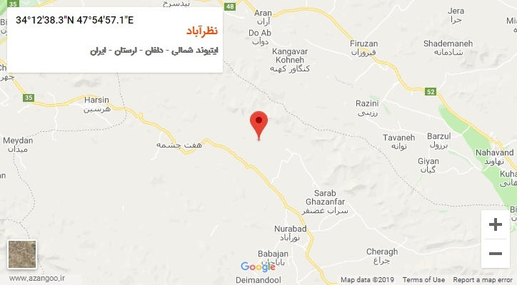 روستای نظرآباد بر روی نقشه