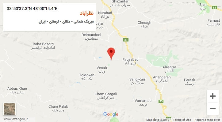 روستای نظرآباد بر روی نقشه