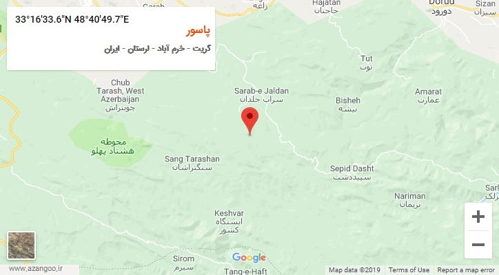 روستای پاسور بر روی نقشه