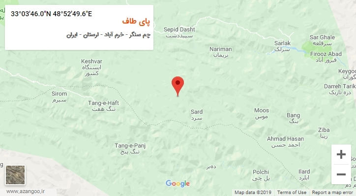 روستای پای طاف بر روی نقشه