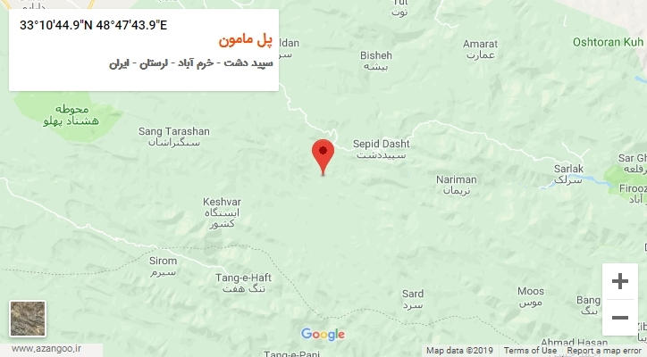 روستای پل مامون بر روی نقشه