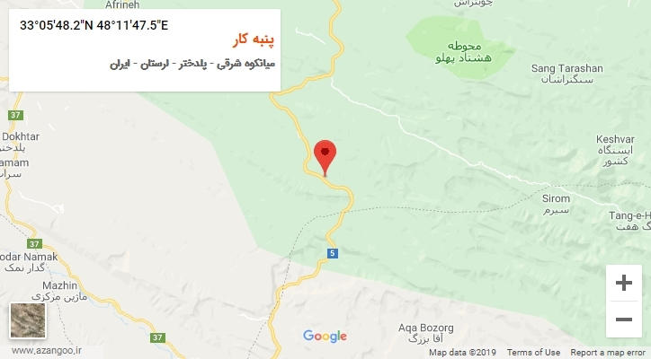 روستای پنبه کار بر روی نقشه