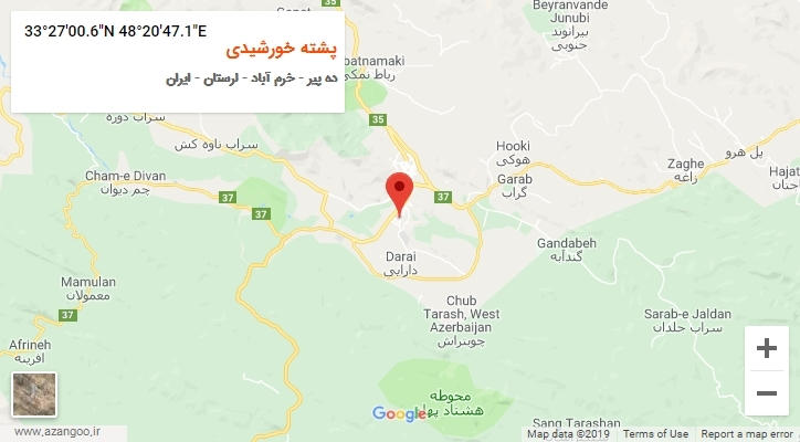 روستای پشته خورشیدی بر روی نقشه