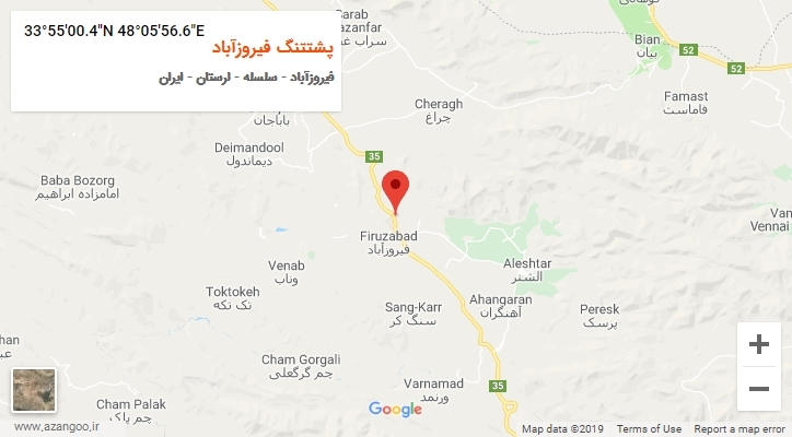 روستای پشتتنگ فیروزآباد بر روی نقشه