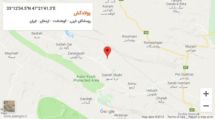 روستای پولادکش بر روی نقشه