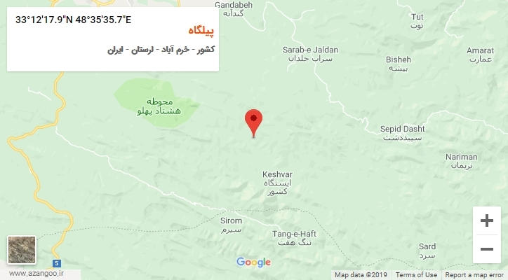 روستای پیلگاه بر روی نقشه