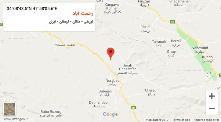 روستای رحمت آباد بر روی نقشه