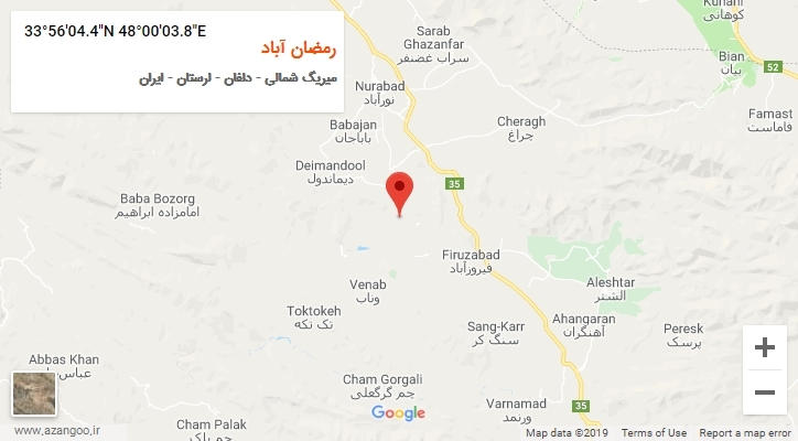 روستای رمضان آباد بر روی نقشه