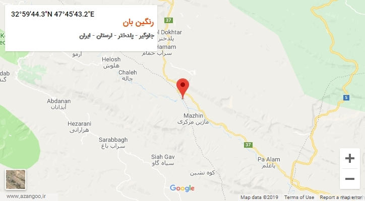 روستای رنگین بان بر روی نقشه
