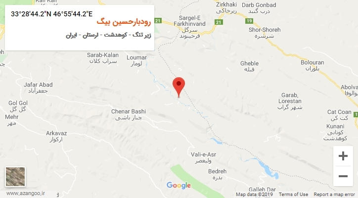 روستای رودبارحسین بیگ بر روی نقشه