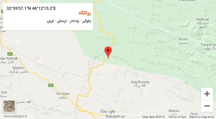 روستای روکلگه بر روی نقشه