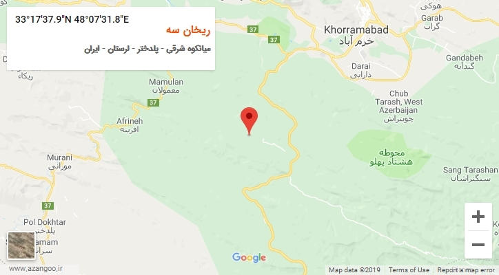روستای ریخان سه بر روی نقشه
