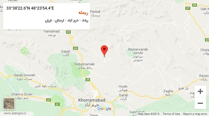 روستای ریمله بر روی نقشه