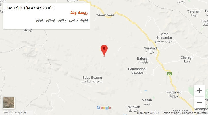 روستای ریسه وند بر روی نقشه
