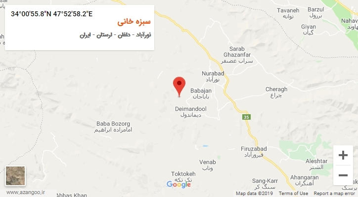 روستای سبزه خانی بر روی نقشه