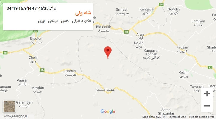 روستای شاه ولی بر روی نقشه