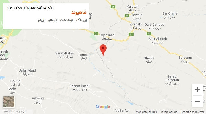روستای شاهیوند بر روی نقشه
