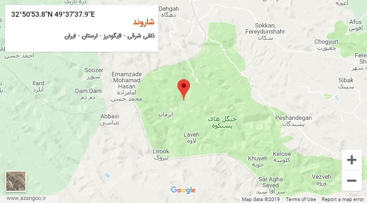 روستای شاروند بر روی نقشه