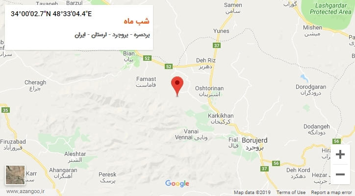 روستای شب ماه بر روی نقشه