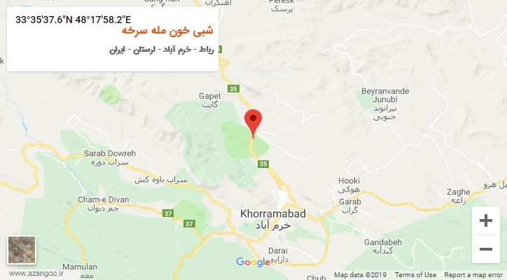 روستای شبی خون مله سرخه بر روی نقشه