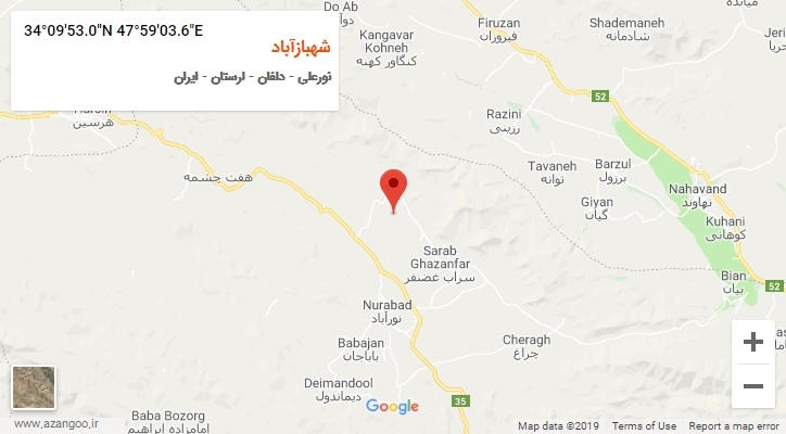 روستای شهبازآباد بر روی نقشه