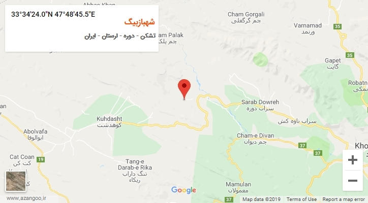 روستای شهبازبیگ بر روی نقشه