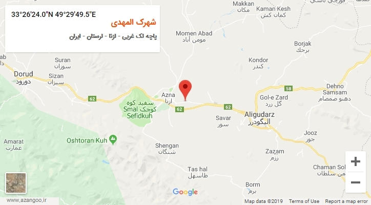 روستای شهرک المهدی بر روی نقشه