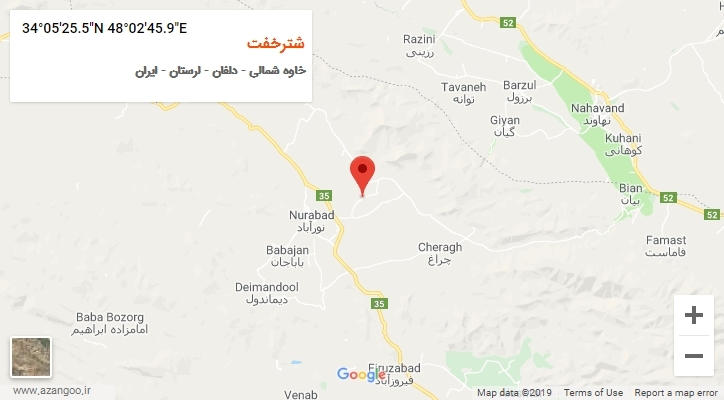 روستای شترخفت بر روی نقشه