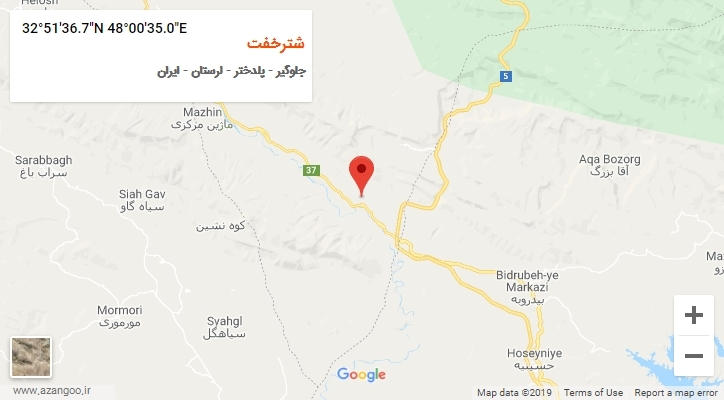 روستای شترخفت بر روی نقشه