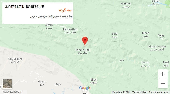 روستای سه گرده بر روی نقشه
