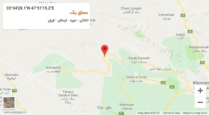 روستای سماق یک بر روی نقشه