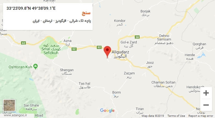 روستای سنج بر روی نقشه