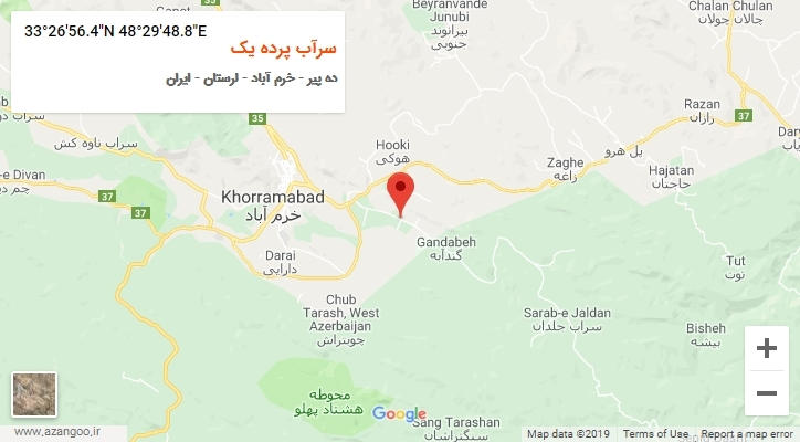 روستای سرآب پرده یک بر روی نقشه