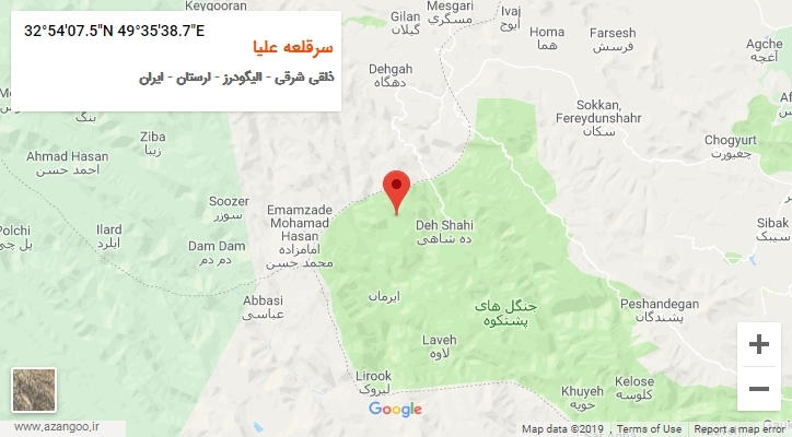 روستای سرقلعه علیا بر روی نقشه