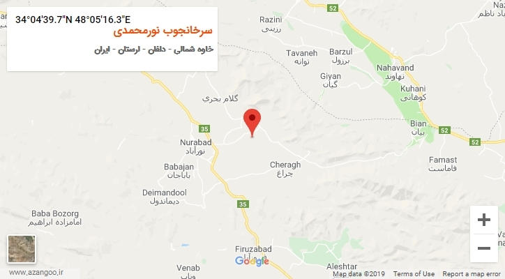 روستای سرخانجوب نورمحمدی بر روی نقشه