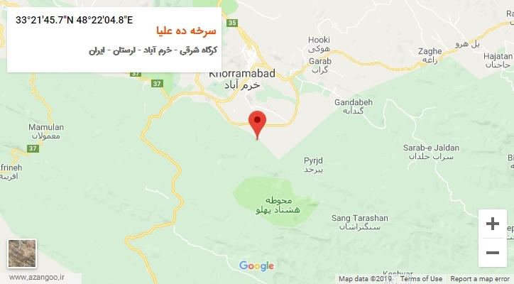 روستای سرخه ده علیا بر روی نقشه