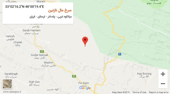 روستای سرخ مال نازنین بر روی نقشه