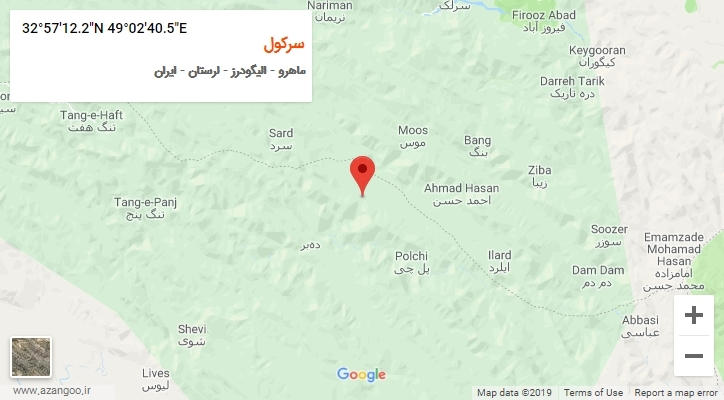 روستای سرکول بر روی نقشه