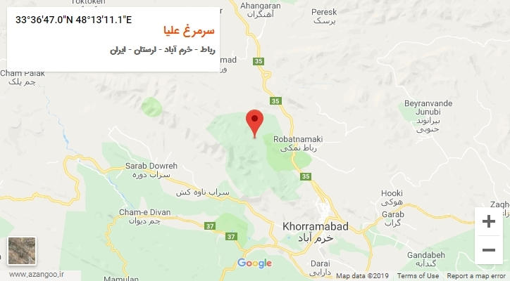 روستای سرمرغ علیا بر روی نقشه