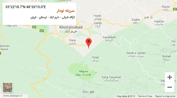 روستای سرپله نودار بر روی نقشه