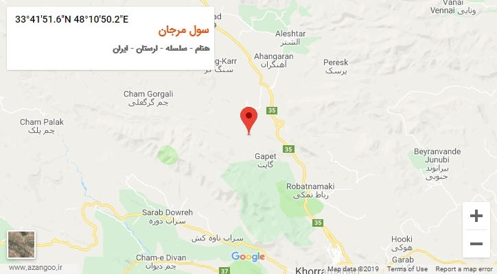 روستای سول مرجان بر روی نقشه