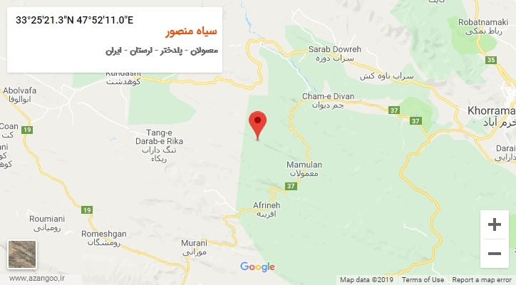 روستای سیاه منصور بر روی نقشه