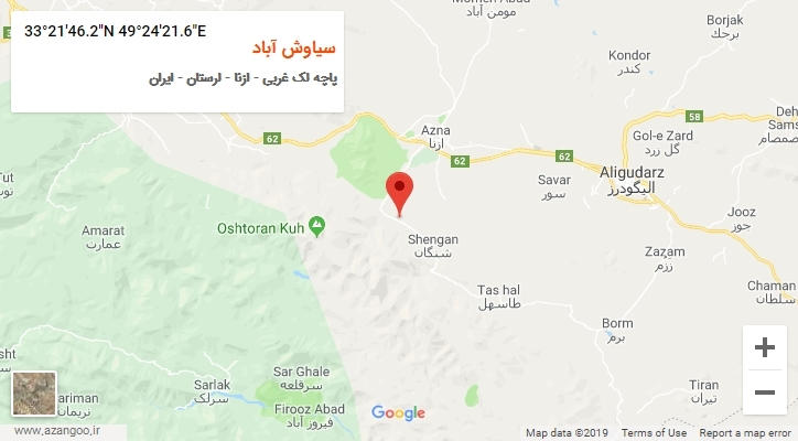 روستای سیاوش آباد بر روی نقشه