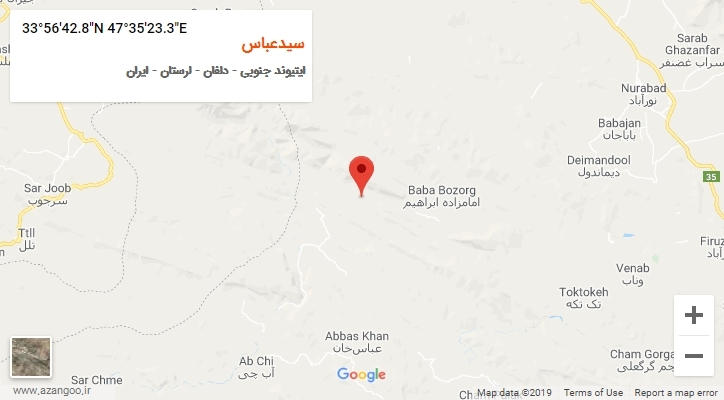 روستای سیدعباس بر روی نقشه