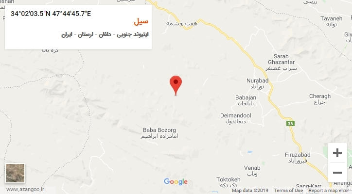روستای سیل بر روی نقشه