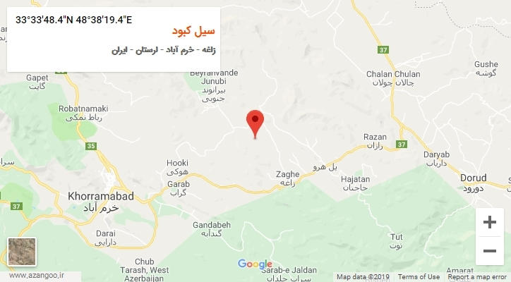 روستای سیل کبود بر روی نقشه