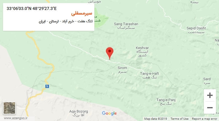 روستای سیرمسفلی بر روی نقشه