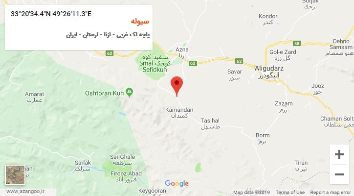 روستای سیوله بر روی نقشه