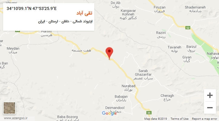 روستای تقی آباد بر روی نقشه